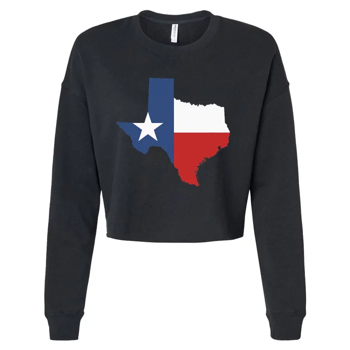 Texas Women Men Texas State Lone Star Flag Map Cropped Pullover Crew