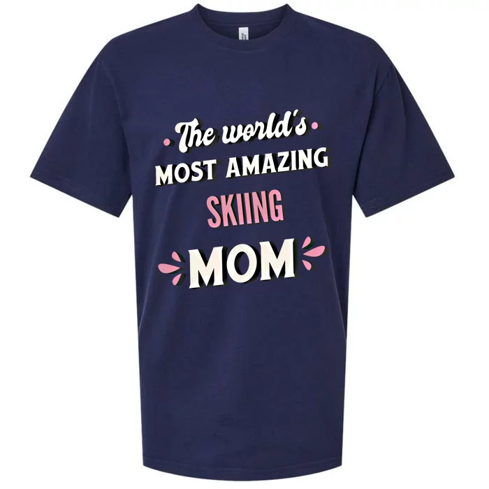 The World's Most Amazing Skiing Mom Great Gift Sueded Cloud Jersey T-Shirt