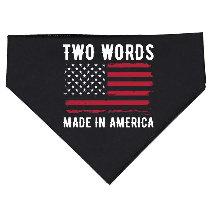 Two Words Made In America Usa Flag Vintage USA-Made Doggie Bandana