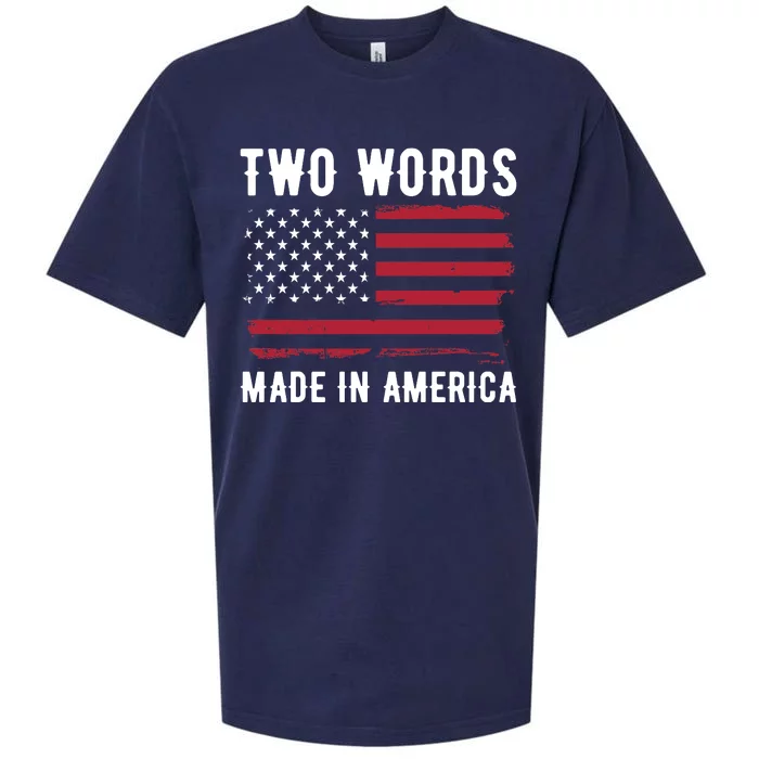 Two Words Made In America Usa Flag Vintage Sueded Cloud Jersey T-Shirt