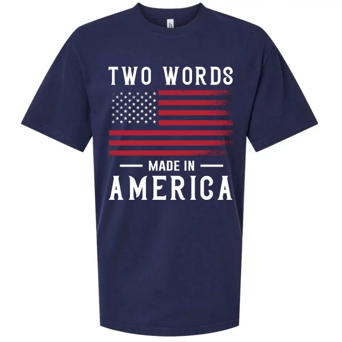 Two Words Made In America Usa Flag Vintage Sueded Cloud Jersey T-Shirt