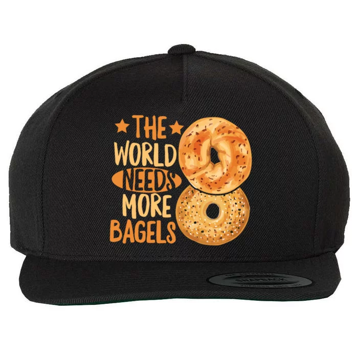 The World Needs More Bagels Design Bagel Lover Cool Gift Wool Snapback Cap