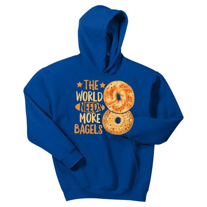 The World Needs More Bagels Design Bagel Lover Cool Gift Kids Hoodie