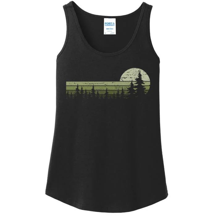 Trees Wildlife Nature Vintage Forest Ladies Essential Tank