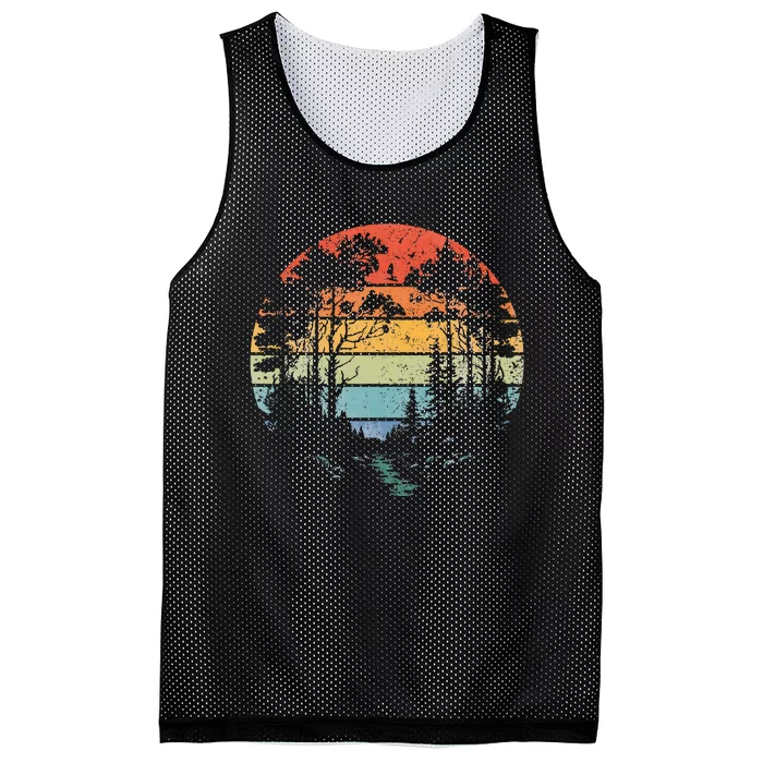 Trees Wildlife Nature Vintage Forest Woman Girl Mesh Reversible Basketball Jersey Tank