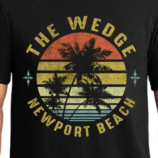 The Wedge Newport Beach Retro Palm Sunset Meaningful Giftbeach Design Gift Pajama Set