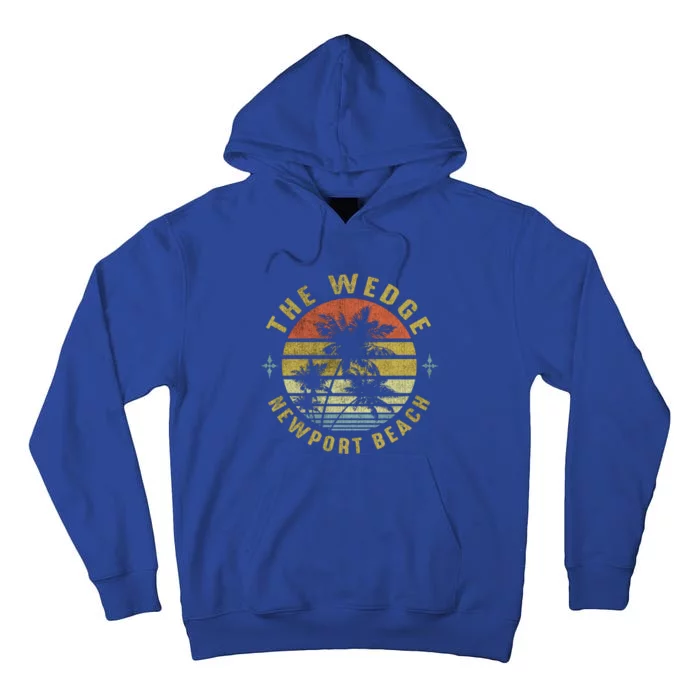 The Wedge Newport Beach Retro Palm Sunset Meaningful Giftbeach Design Gift Tall Hoodie