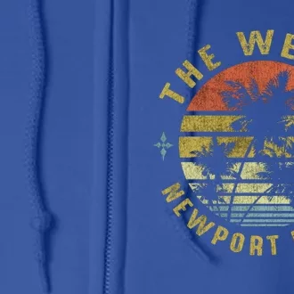 The Wedge Newport Beach Retro Palm Sunset Meaningful Giftbeach Design Gift Full Zip Hoodie