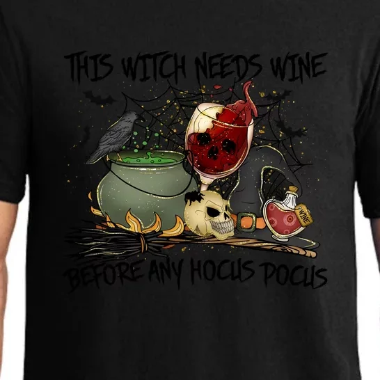 This Witch Needs Wine Before Any Hocus Halloween Gift Pajama Set