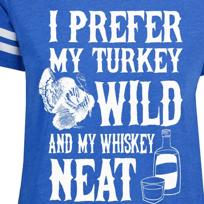 Thanksgiving Whiskey Neat Enza Ladies Jersey Football T-Shirt