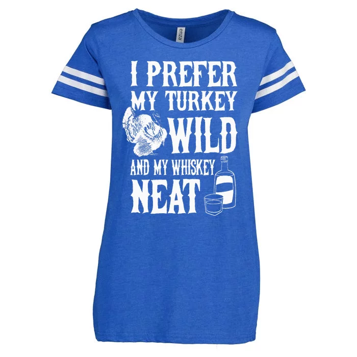 Thanksgiving Whiskey Neat Enza Ladies Jersey Football T-Shirt