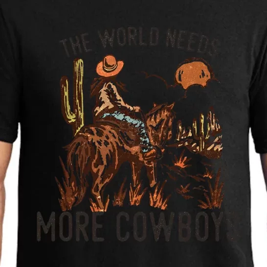 The World Needs More Cow Western Desert Wild West Gift Pajama Set