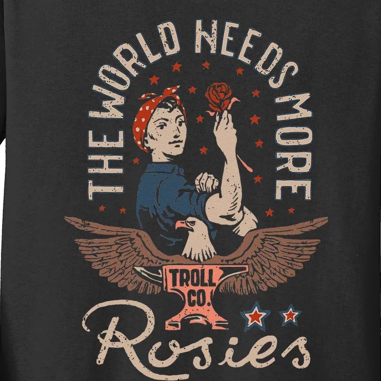 The World Needs More Rosies Funny Design Kids Long Sleeve Shirt