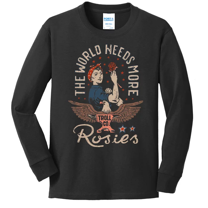 The World Needs More Rosies Funny Design Kids Long Sleeve Shirt