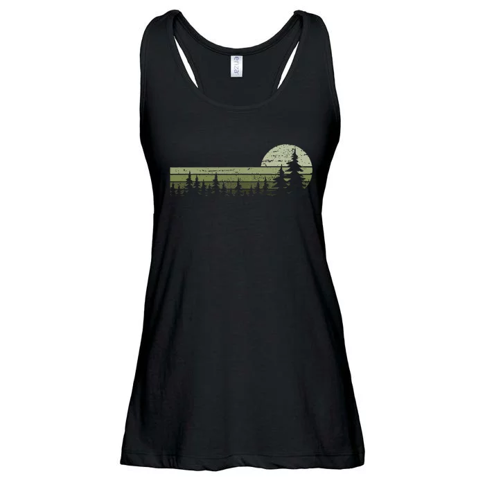 Trees Wildlife Nature Vintage Forest Ladies Essential Flowy Tank