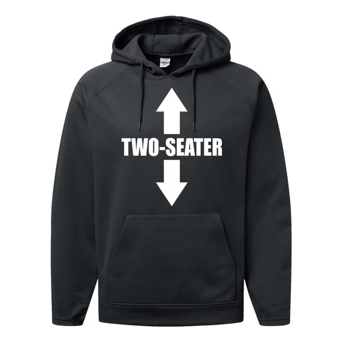 Two Seater Arrow Funny Performance Fleece Hoodie