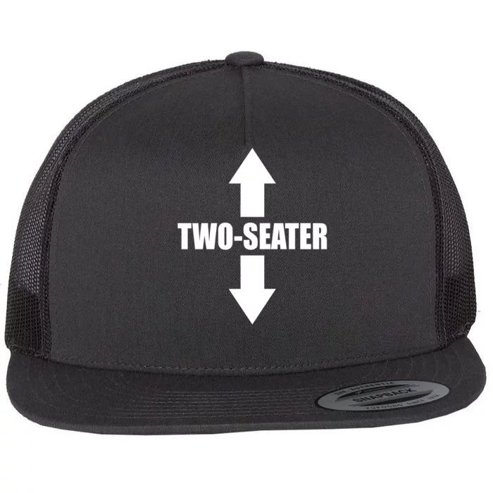 Two Seater Arrow Funny Flat Bill Trucker Hat