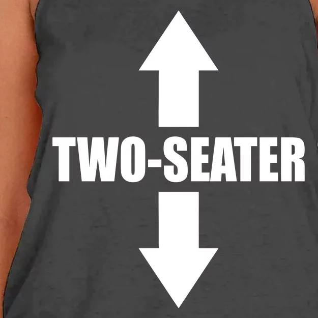 Two Seater Arrow Funny Women's Knotted Racerback Tank