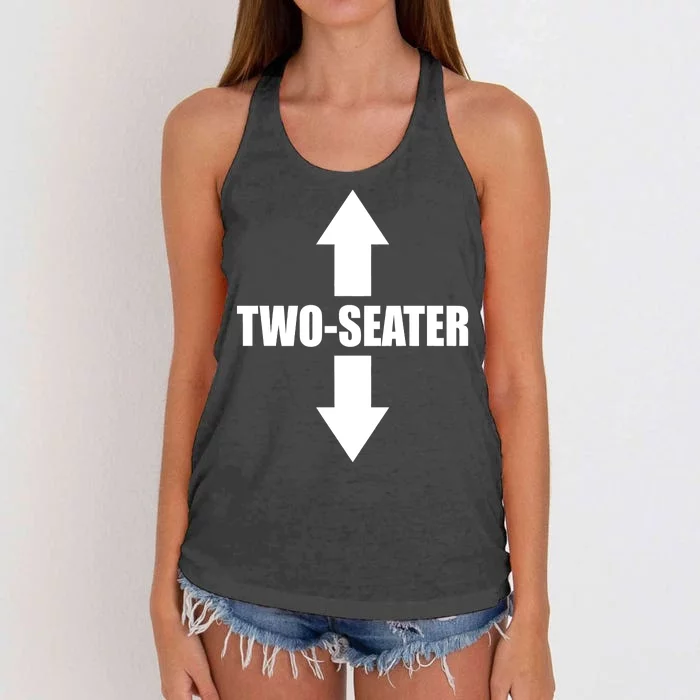 Two Seater Arrow Funny Women's Knotted Racerback Tank