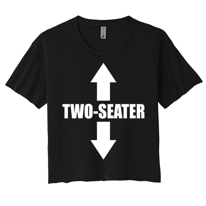 Two Seater Arrow Funny Women's Crop Top Tee