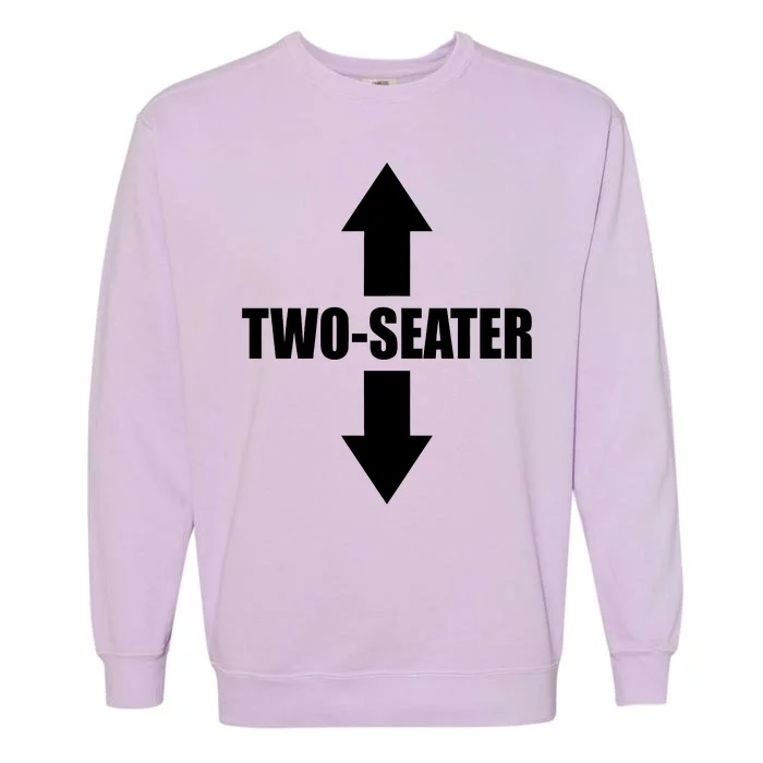 Two Seater Arrow Funny Garment-Dyed Sweatshirt