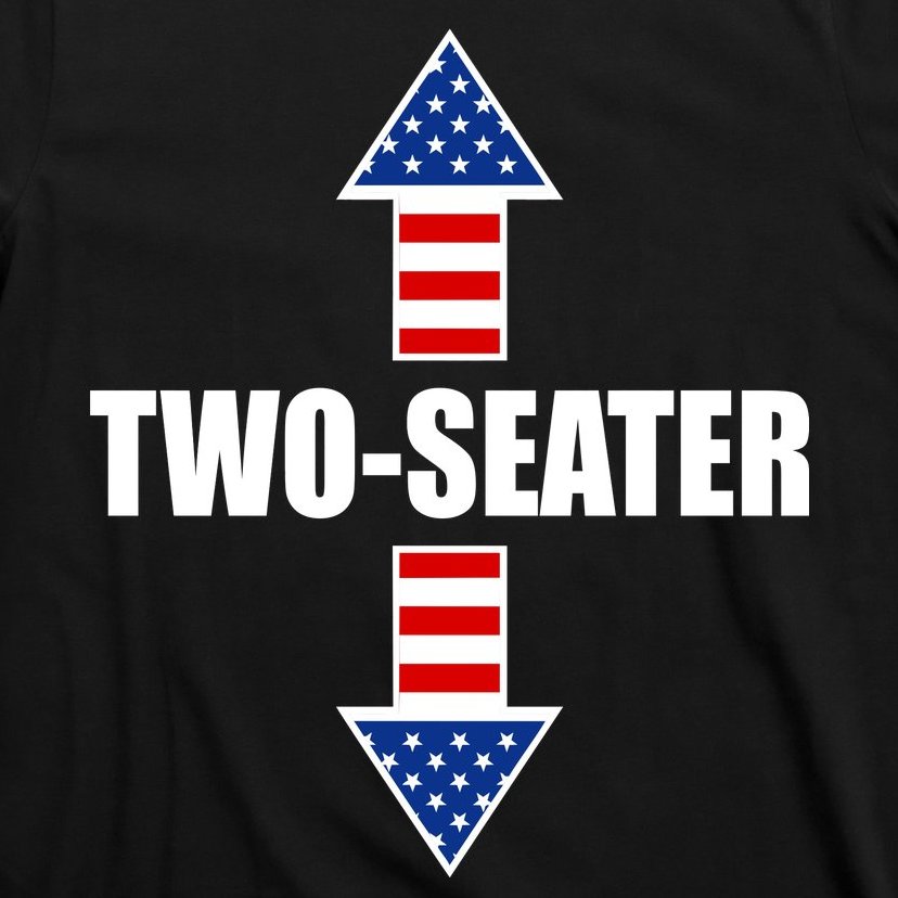 Two-Seater USA Flag Arrows Funny T-Shirt | TeeShirtPalace