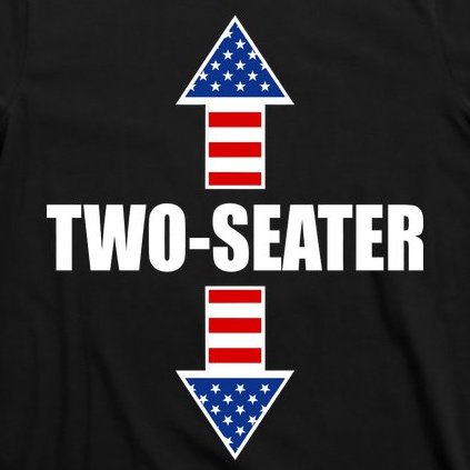 Two-Seater USA Flag Arrows Funny T-Shirt