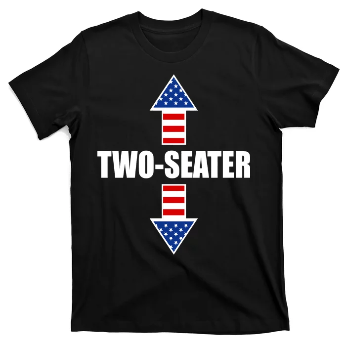 Two-Seater USA Flag Arrows Funny T-Shirt | TeeShirtPalace