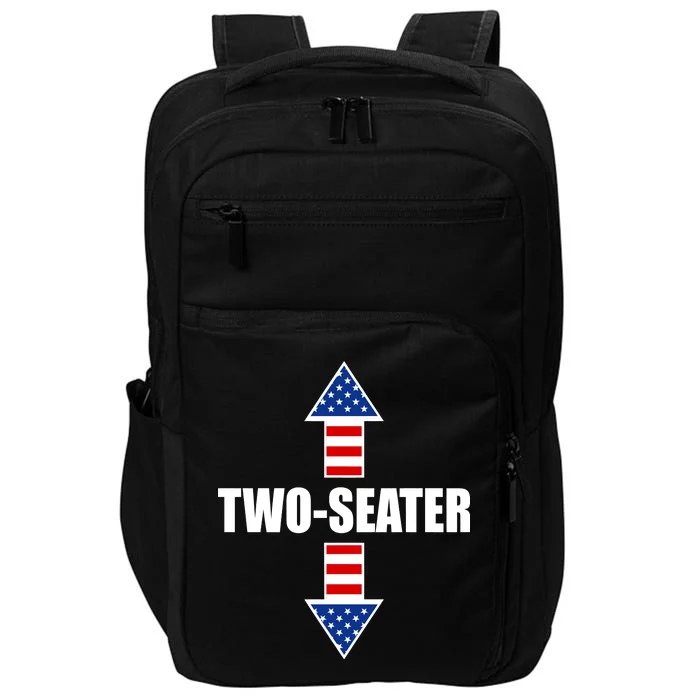 Two-Seater USA Flag Arrows Funny Impact Tech Backpack