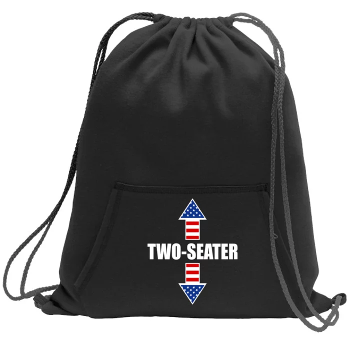 Two-Seater USA Flag Arrows Funny Sweatshirt Cinch Pack Bag