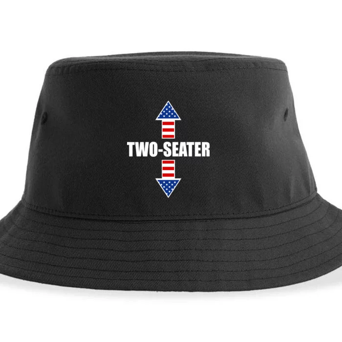 Two-Seater USA Flag Arrows Funny Sustainable Bucket Hat