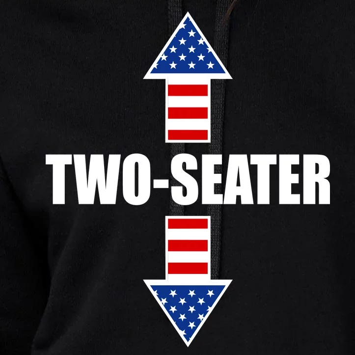Two-Seater USA Flag Arrows Funny Crop Top Hoodie