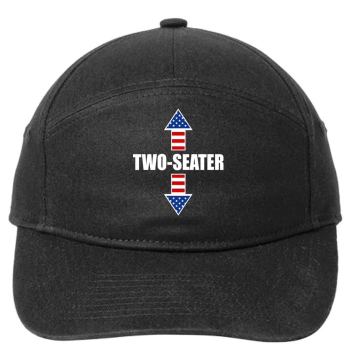 Two-Seater USA Flag Arrows Funny 7-Panel Snapback Hat