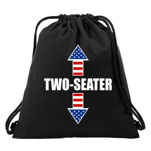 Two-Seater USA Flag Arrows Funny Drawstring Bag