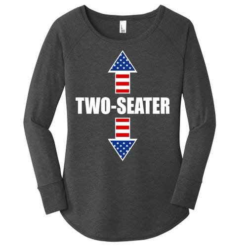 Two-Seater USA Flag Arrows Funny Women’s Perfect Tri Tunic Long Sleeve Shirt
