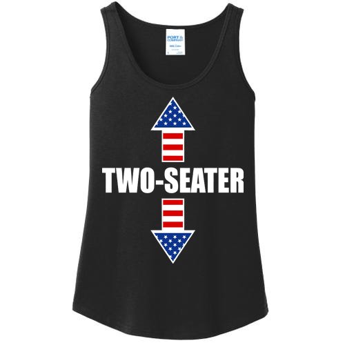 Two-Seater USA Flag Arrows Funny Ladies Essential Tank
