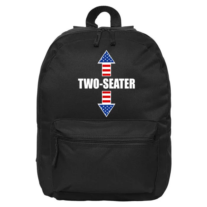 Two-Seater USA Flag Arrows Funny 16 in Basic Backpack