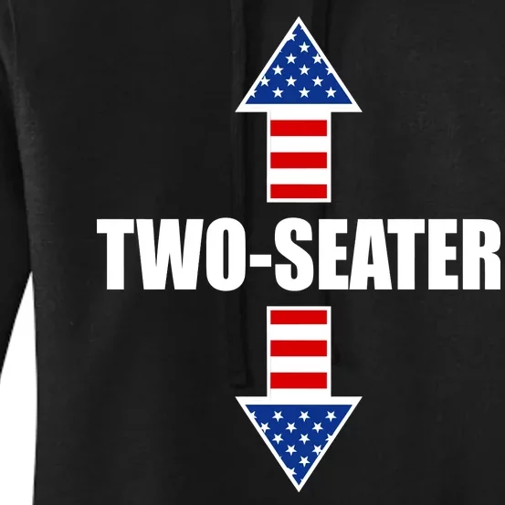 Two-Seater USA Flag Arrows Funny Women's Pullover Hoodie