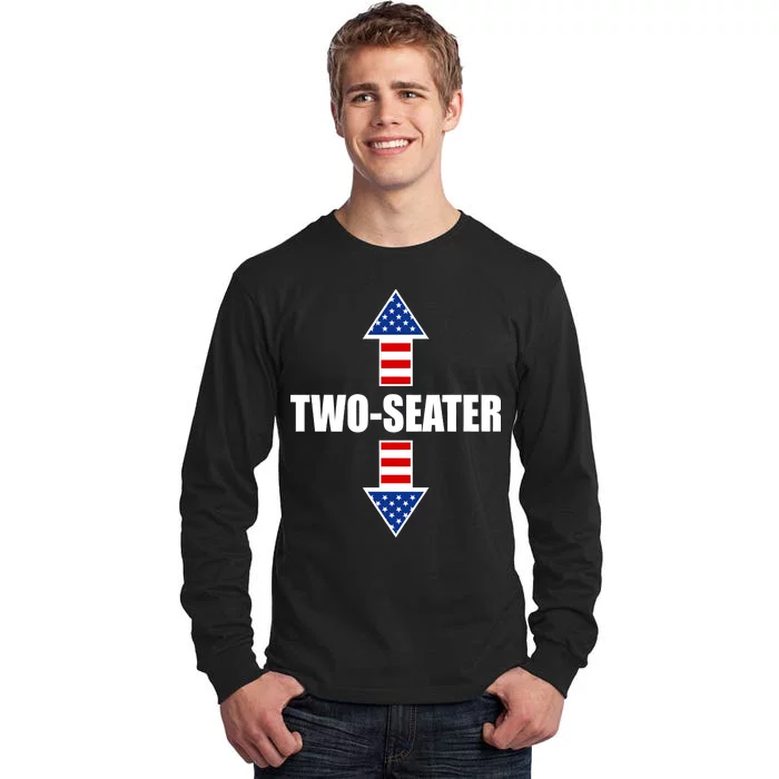 Two-Seater USA Flag Arrows Funny Tall Long Sleeve T-Shirt