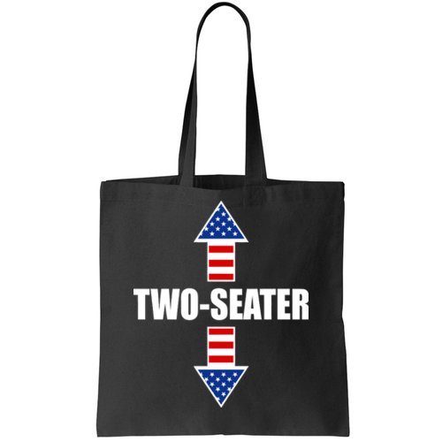 Two-Seater USA Flag Arrows Funny Tote Bag