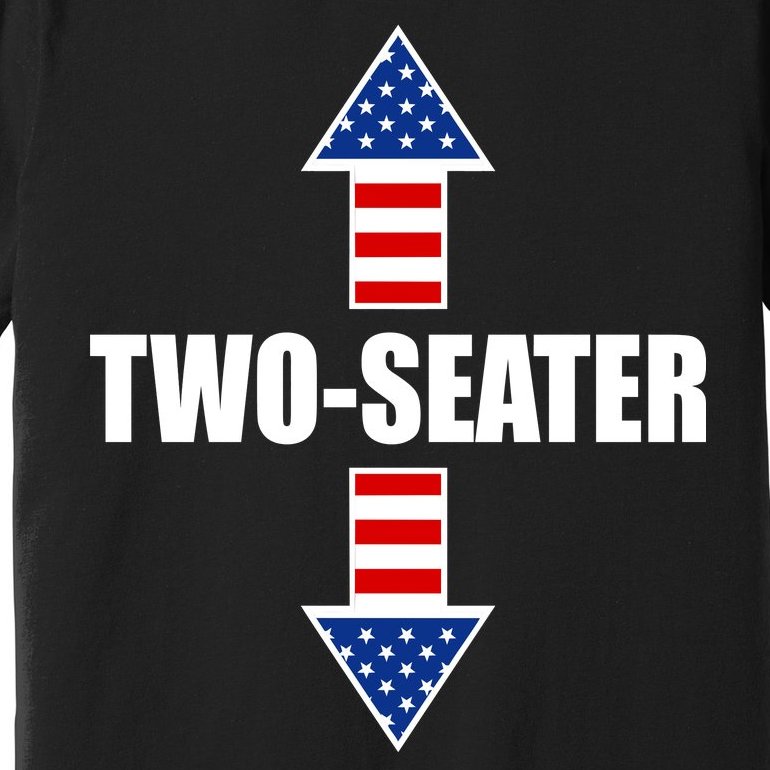 Two-Seater USA Flag Arrows Funny Premium T-Shirt
