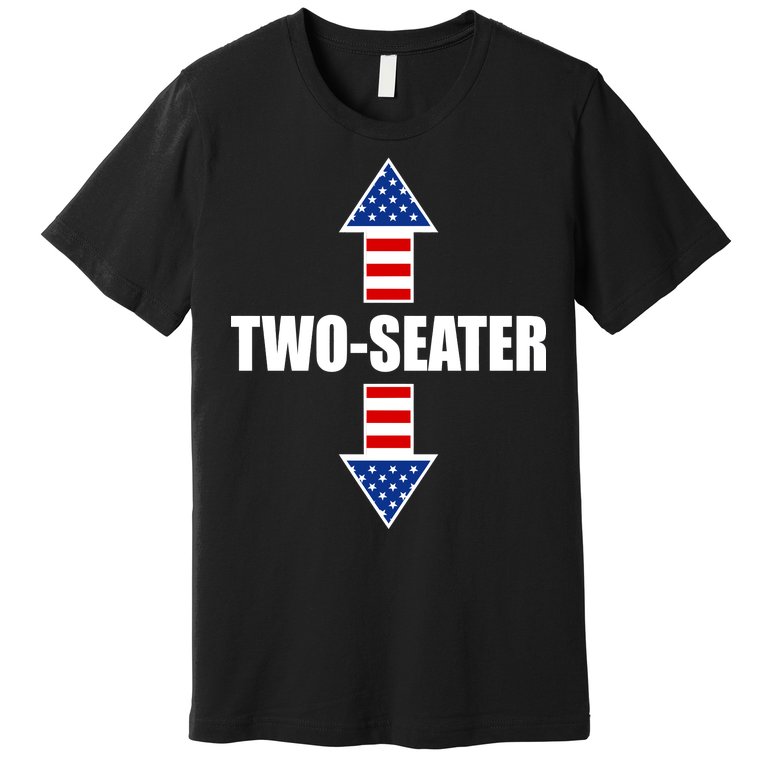 Two-Seater USA Flag Arrows Funny Premium T-Shirt