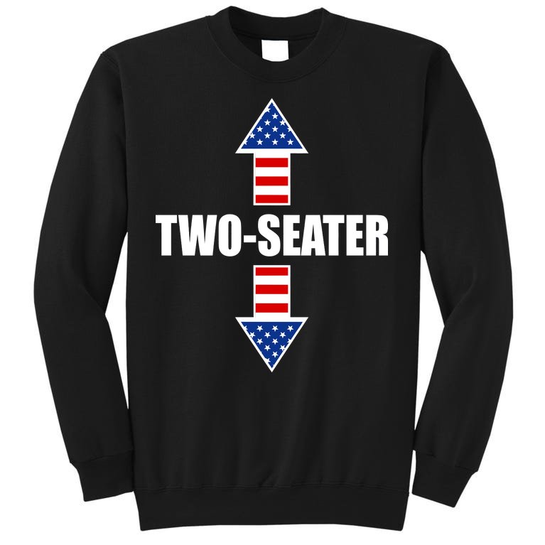 Two-Seater USA Flag Arrows Funny Tall Sweatshirt