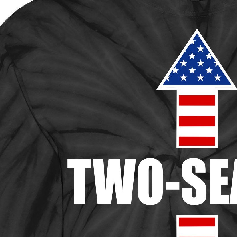 Two-Seater USA Flag Arrows Funny Tie-Dye Long Sleeve Shirt