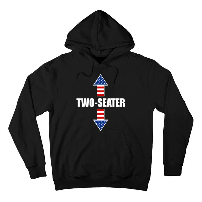 Two-Seater USA Flag Arrows Funny Tall Hoodie