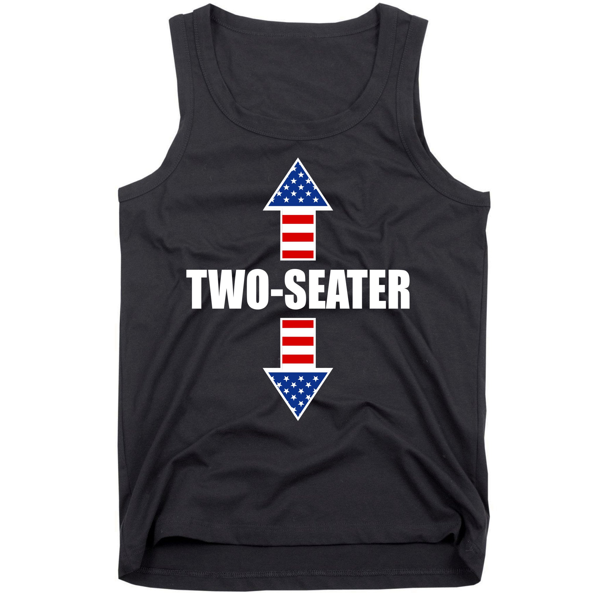 Two-Seater USA Flag Arrows Funny Tank Top | TeeShirtPalace