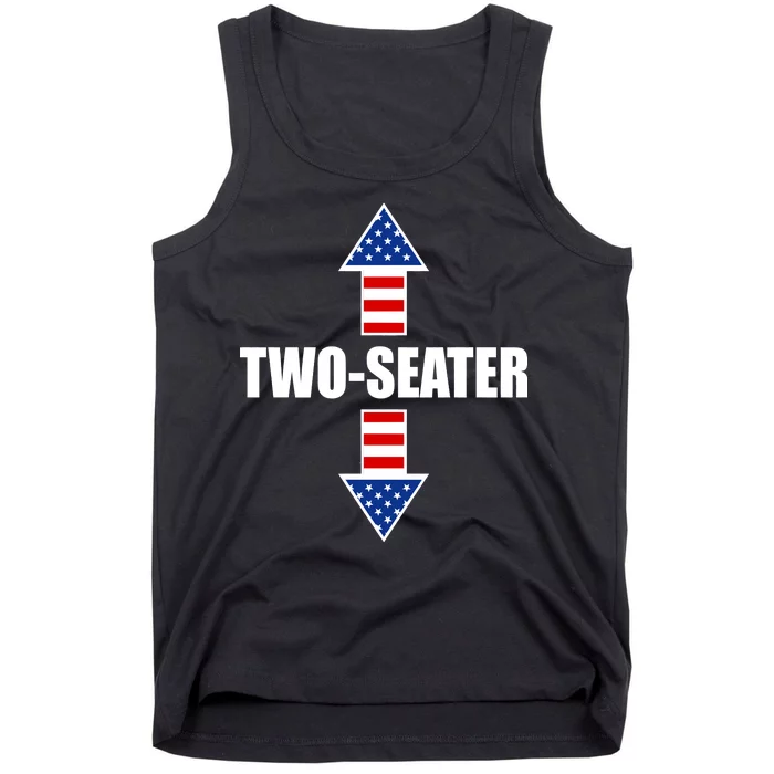 Two-Seater USA Flag Arrows Funny Tank Top