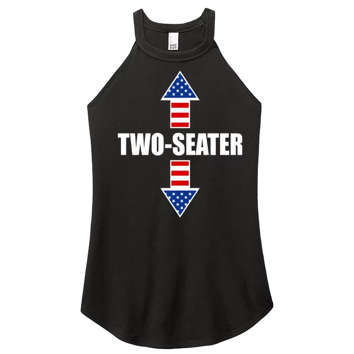 Two-Seater USA Flag Arrows Funny Women’s Perfect Tri Rocker Tank