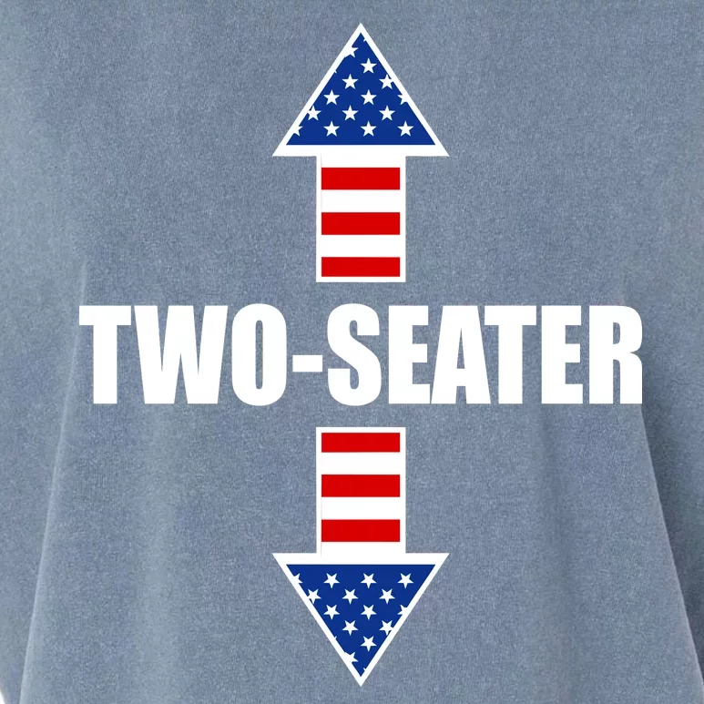 Two-Seater USA Flag Arrows Funny Garment-Dyed Women's Muscle Tee