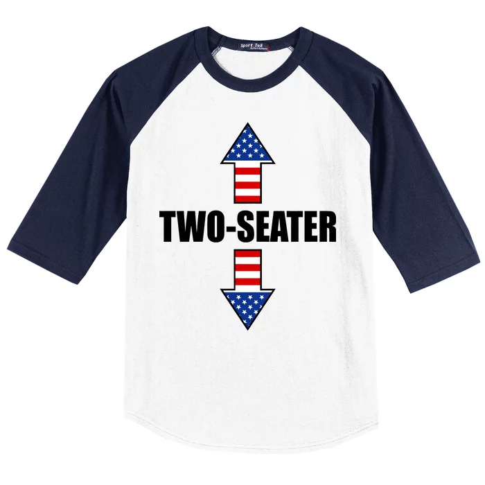 Two-Seater USA Flag Arrows Funny Baseball Sleeve Shirt